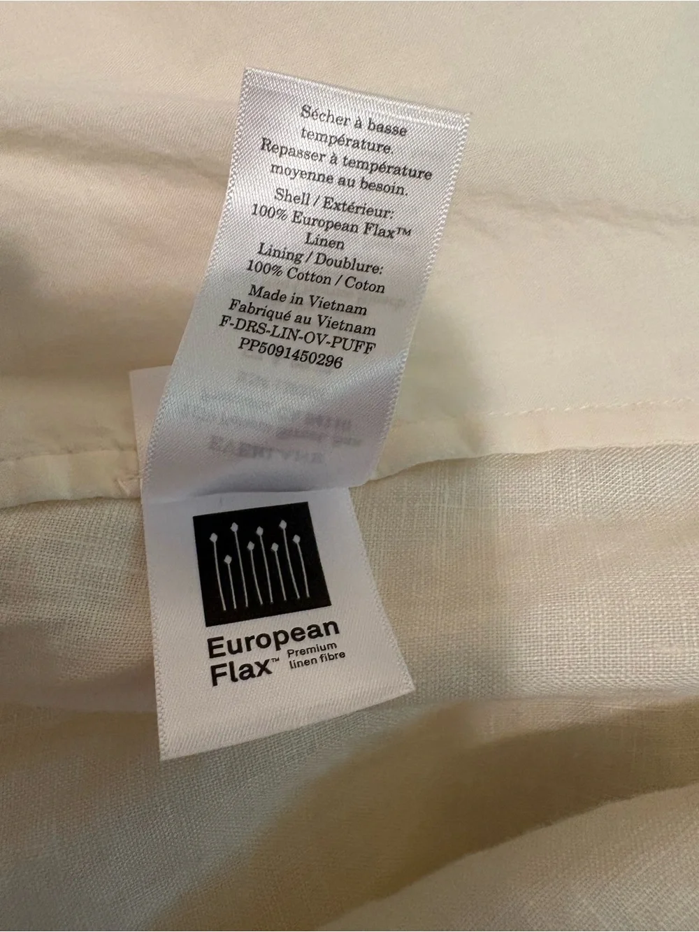 Everlane Linen Oversized Puff Sleeve Dress 100% European Flax Lux Pockets Large - Picture 12 of 12